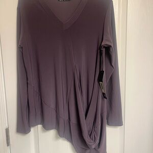 Elegant V-Neck Purple Women's Top